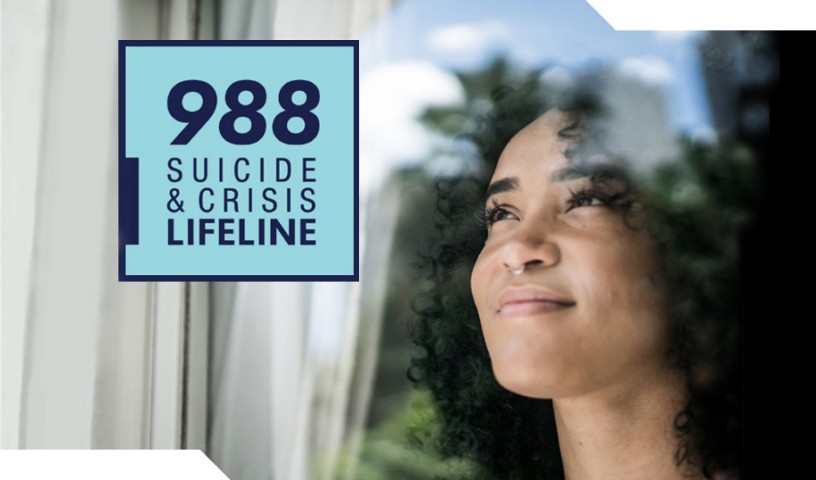 988 Suicide & Crisis Lifeline - Looking up and through the window to the sky